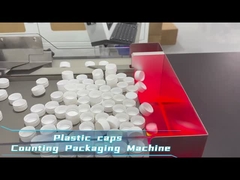 Visual counting packaging machine for plastic caps